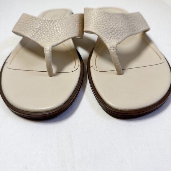 VIONIC Agave Leather Comfort Sandals Cream Thong Style Size 11 - Picture 2 of 7